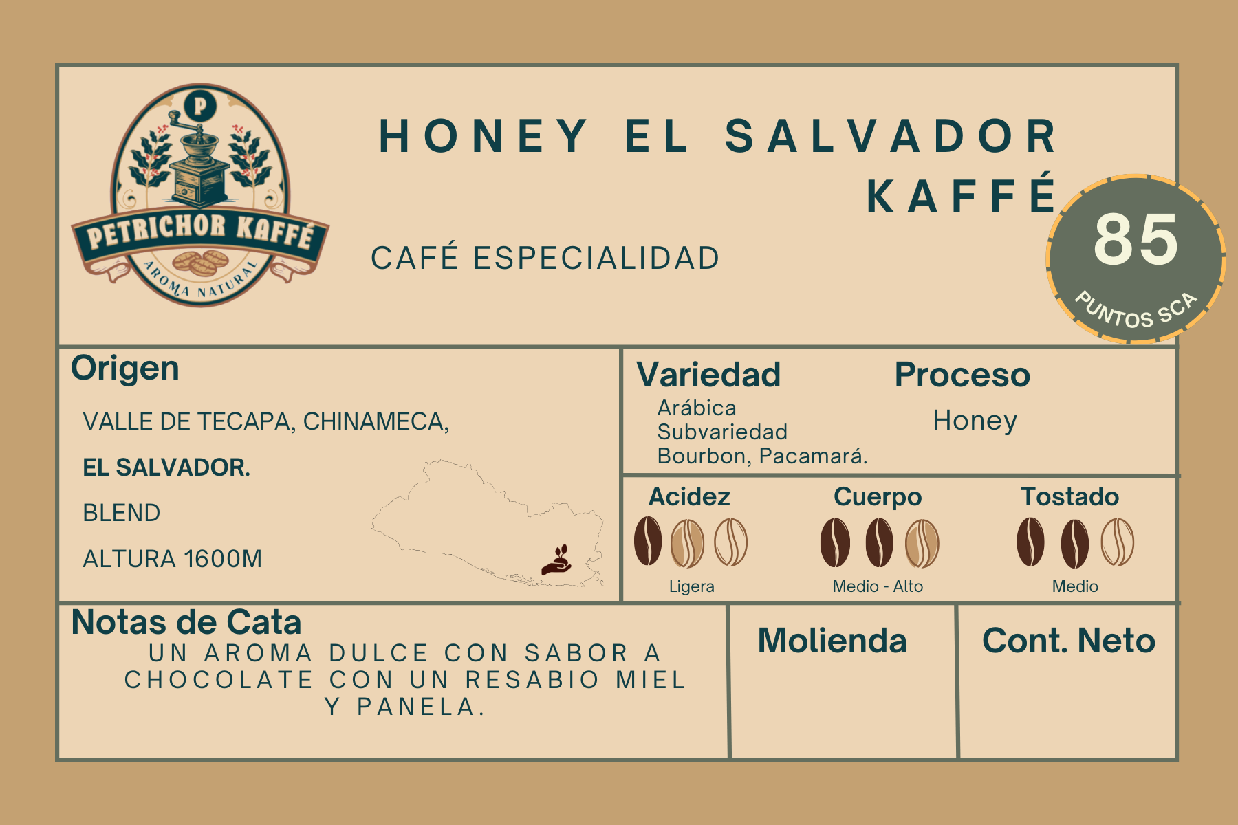 Honey El Salvador Kaffé